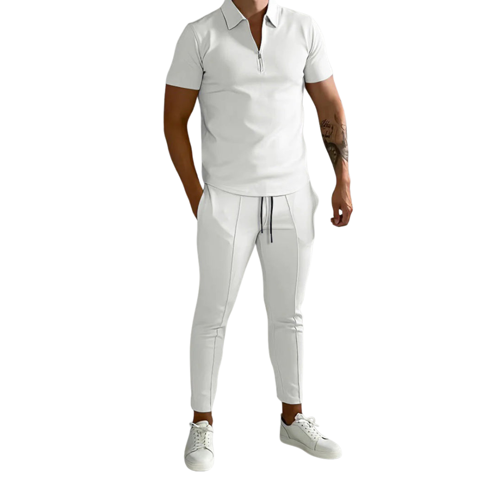 Dylano – Tweedelige Set met Korte Mouwen Overhemd en Broek met Trekkoord Velani