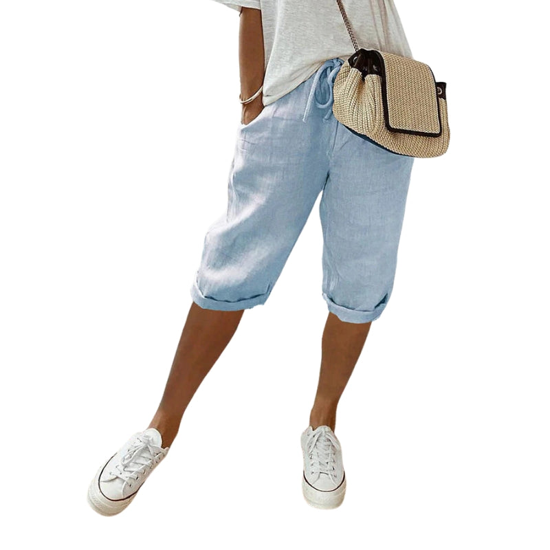 Rachel – Knielange shorts met trekkoord en zakken Velani