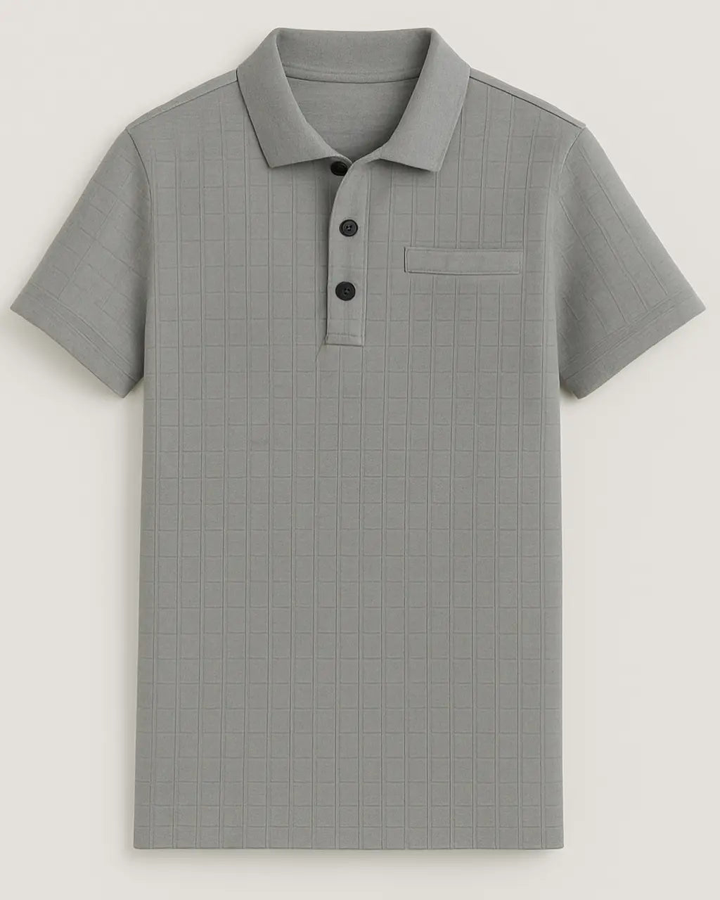 Gebreide Polo Van Katoenmix Met Knoopsluiting-Polos-Velani-Grijs-S-Velani