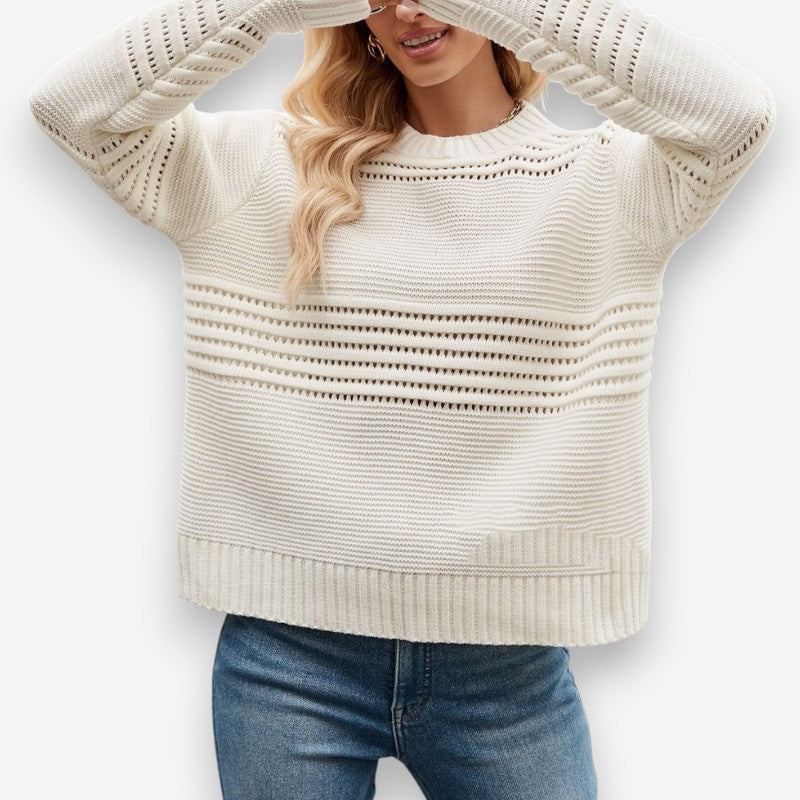 Mia – Long Sleeve Sweater with Round Neck Design