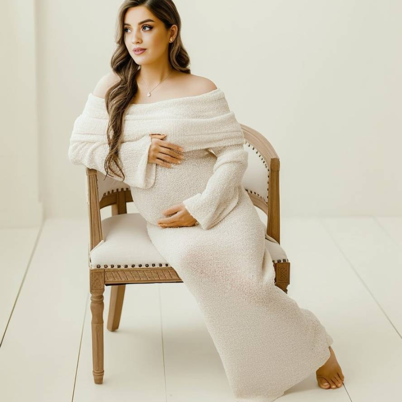 Off-Shoulder Maxi Dress for Maternity