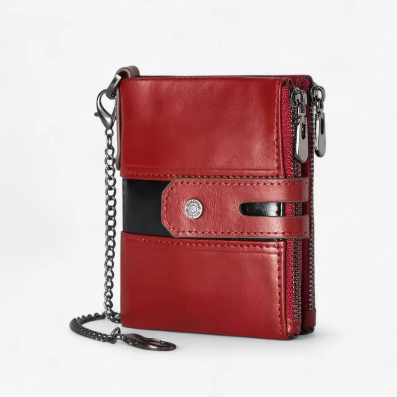 Wouter – Portemonnee met Kettingband en Dubbele Ritssluitingen Velani