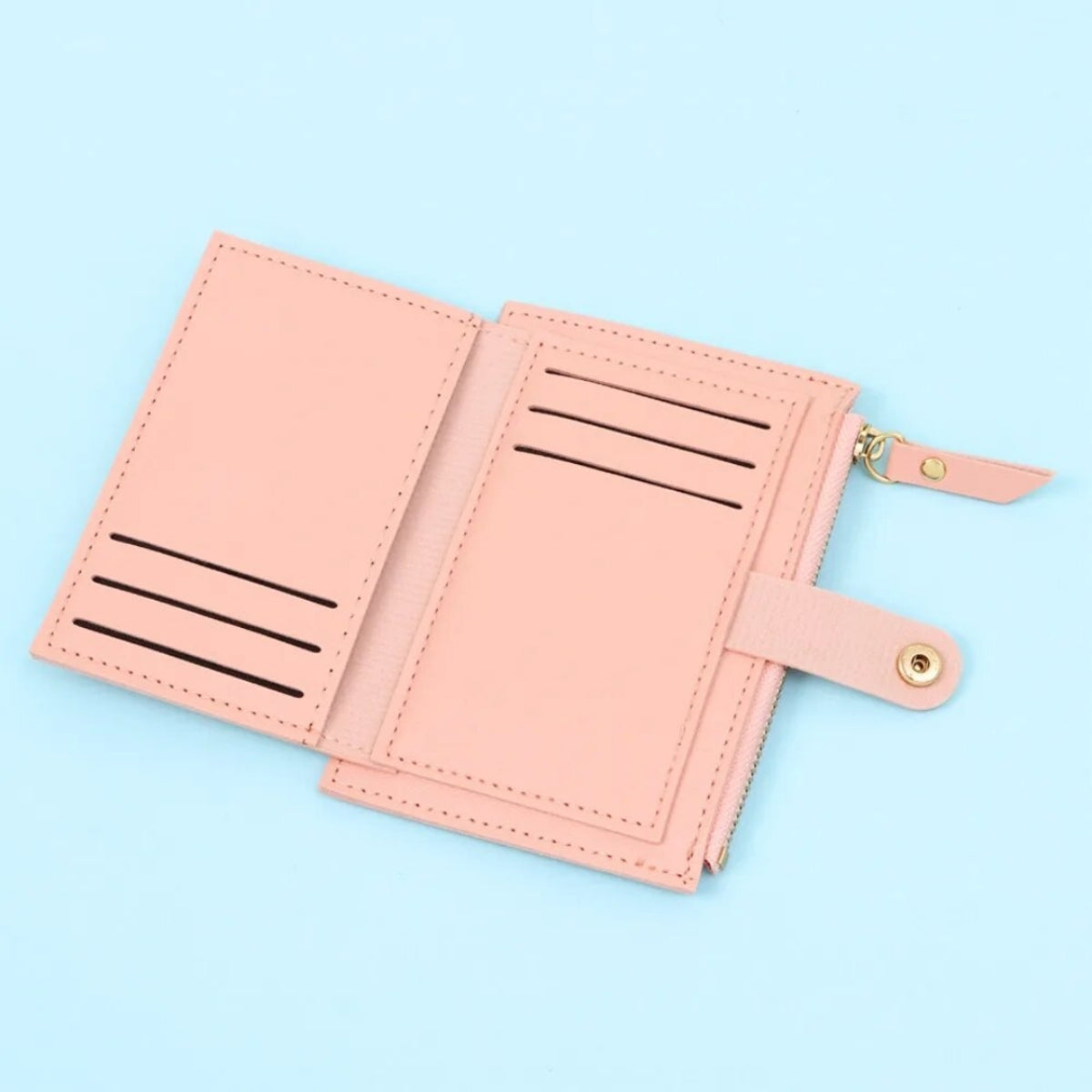 Freya – Thin Wallet with Zipper and Snap Button