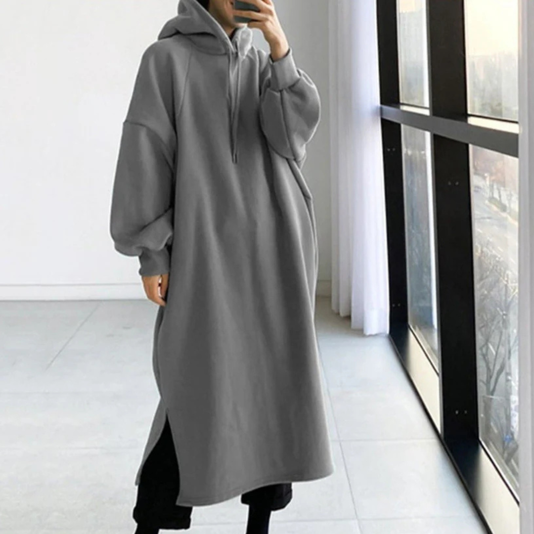 Manon – Lange Hoodie met Verstelbaar Trekkoord en Losse Pasvorm Velani