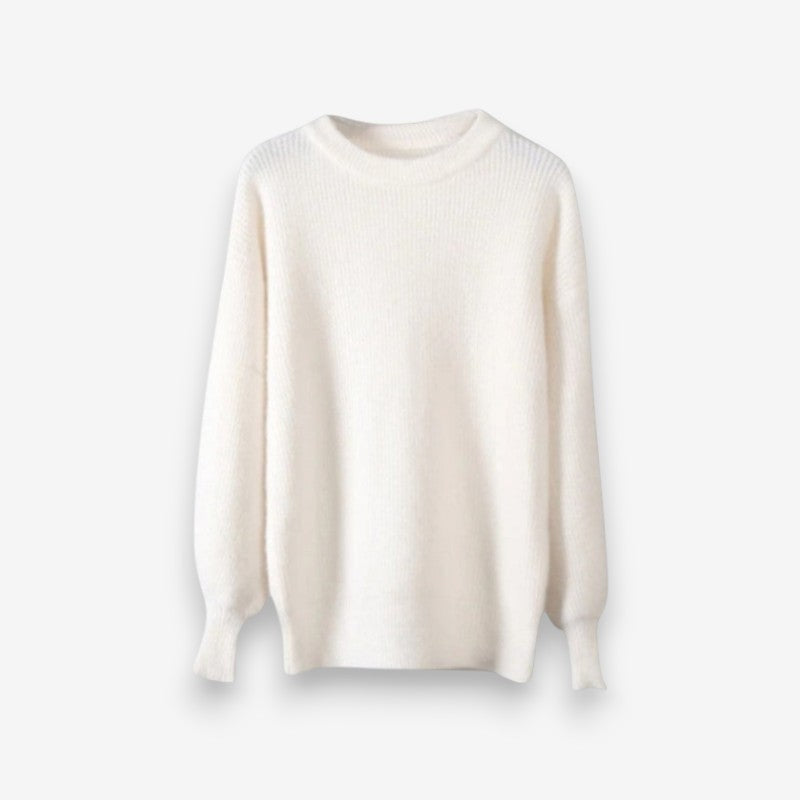 Liora – Suéter de manga larga con cuello redondo y bajo acanalado