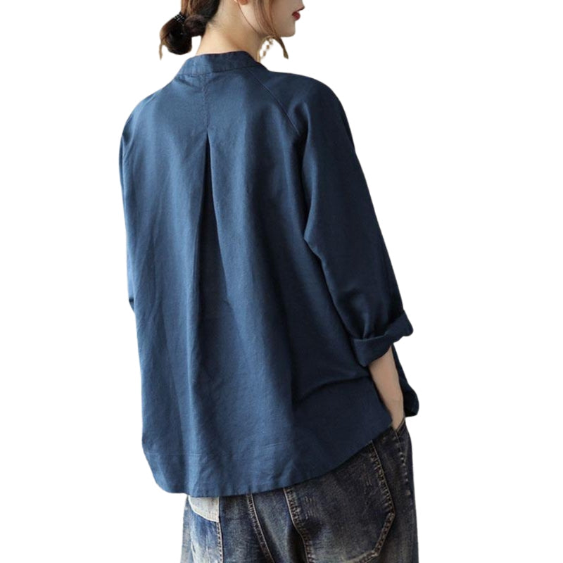 Linnea – Shirt met Lange Mouwen, Kraag en Knopen Velani