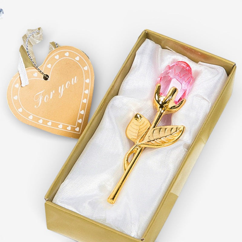 Decorative Crystal Gift Box with Heart and Rose