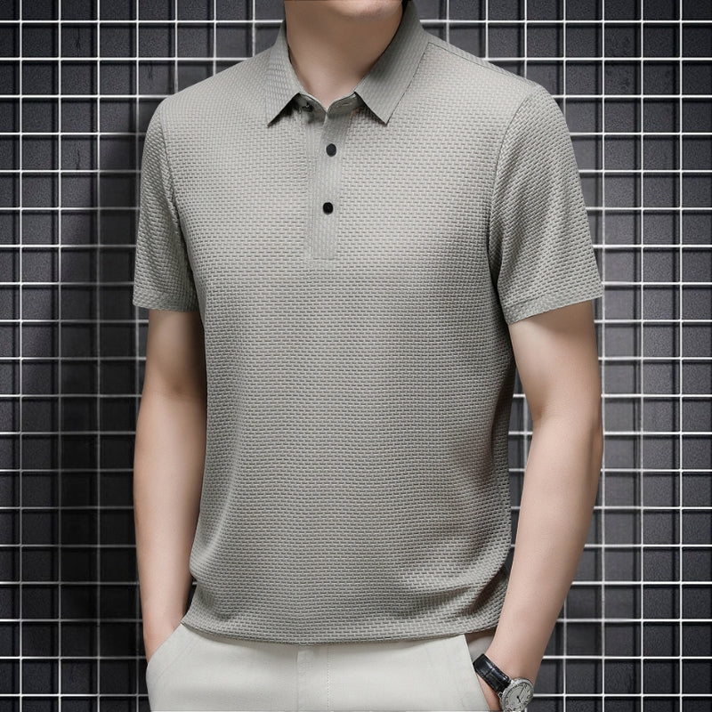 Men's Polo Shirt with Short Sleeves And Button Down Design