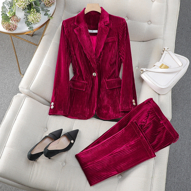 Women's Two Piece Blazer and Trousers Set