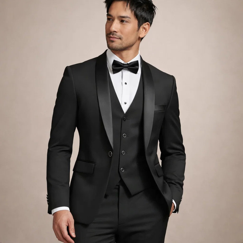 Men's Slim Fit Blazer and Straight Leg Trousers Set