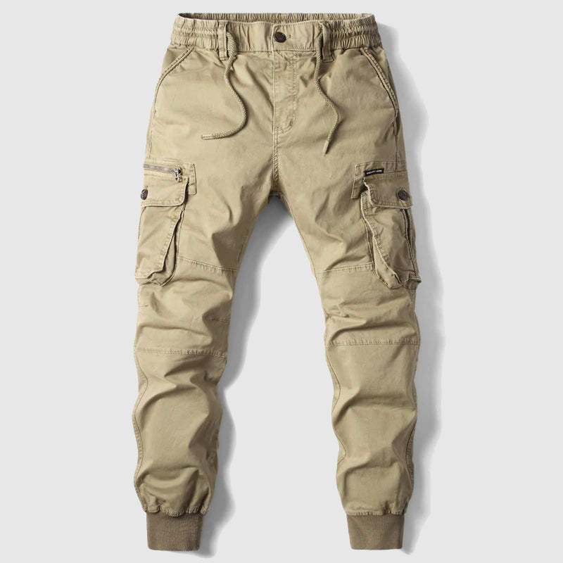Men's Slim Fit Trousers with Drawstring Waist