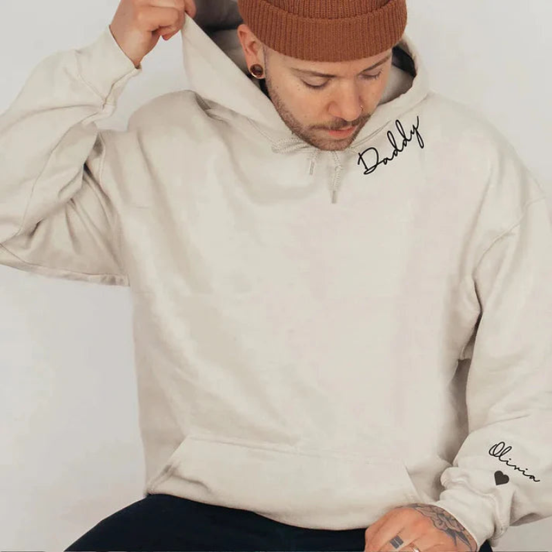 Long Sleeve Hoodie with Embroidered Name