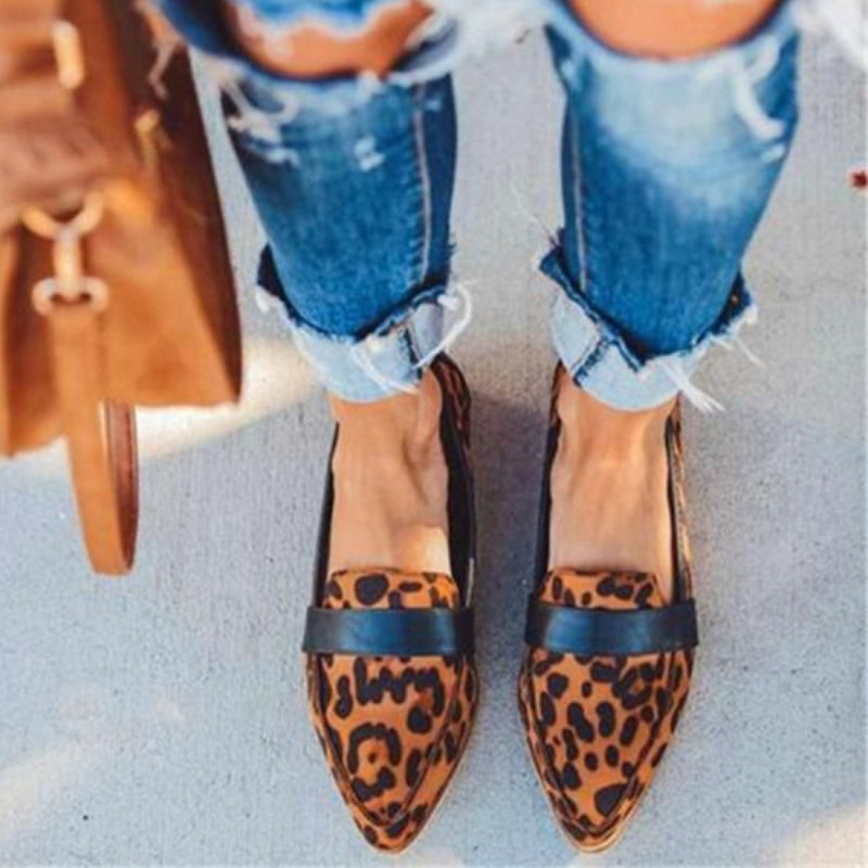 Freya - Pointed Toe Slip On Shoes With Decorative Strap