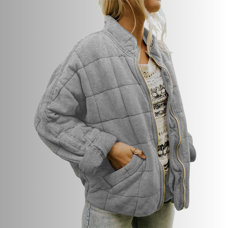 Women Zip-Up Jacket High Neck Structured Fit