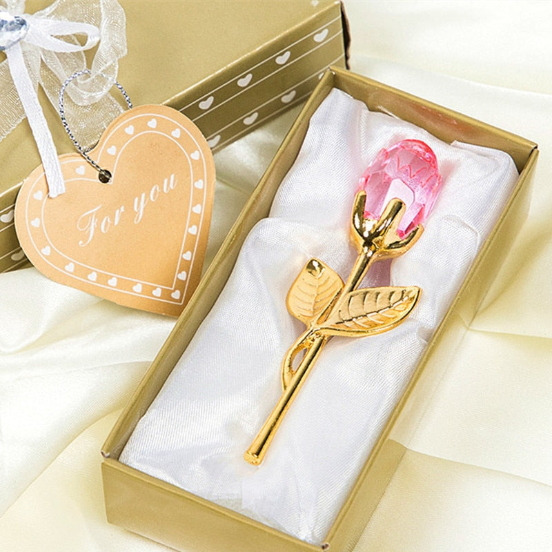 Decorative Crystal Gift Box with Heart and Rose