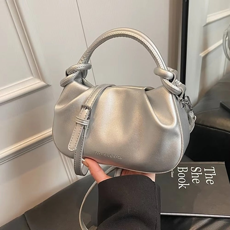 Oriana – Adjustable Shoulder Bag With Knotted Handle And Buckle