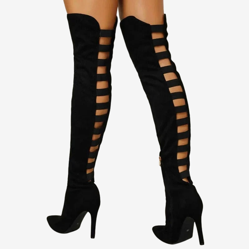 Ava – Thigh High Boots With High Heel Design