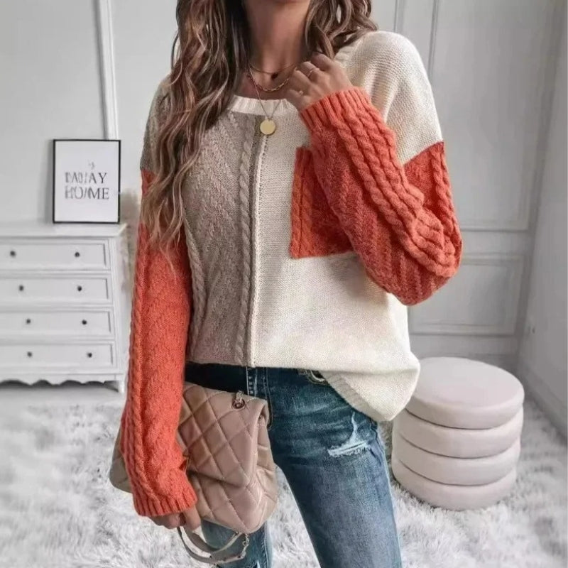 Mia – Long Sleeve Sweater with Round Neck Design