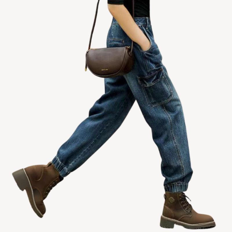 Louisa – Hoge taille Broek met Wijde Pijpen en Zakjes Velani