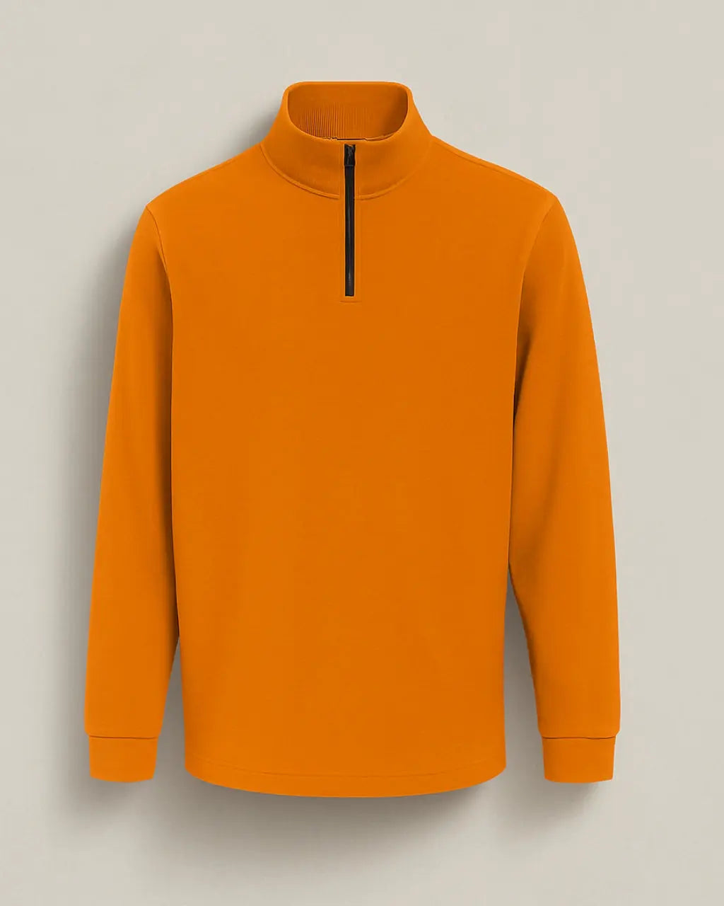 Polyester Sweater Met Rits En Lage Kraag-Sweaters-Velani-Orange-S-Velani