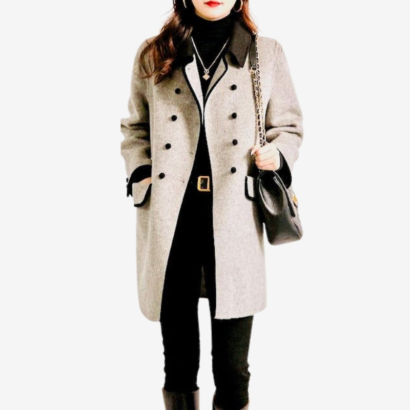 Freya – Down Collar Jacket with Front Button Detail and Pocket