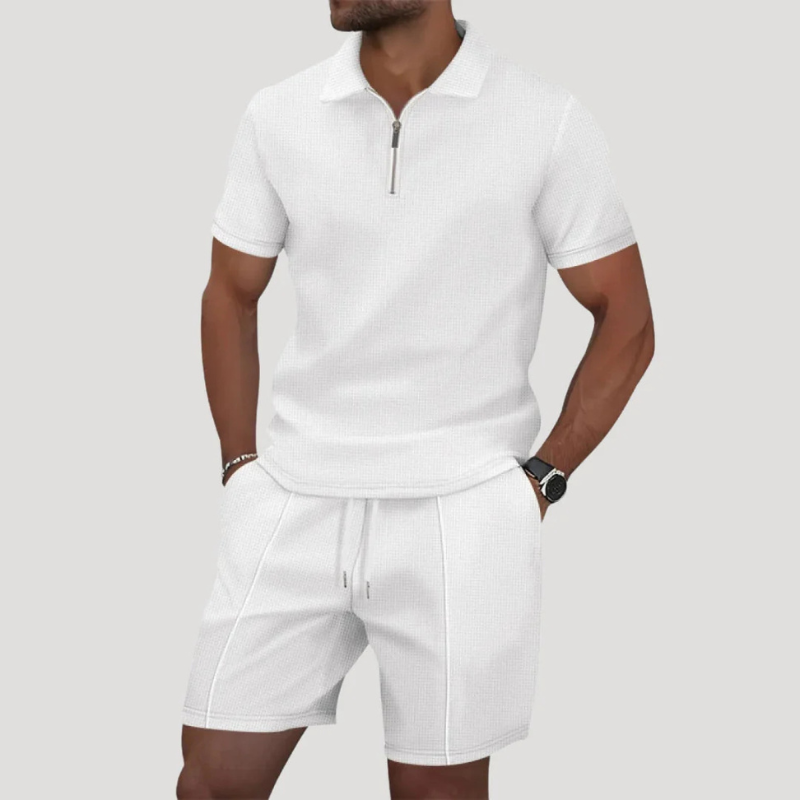 Men's Short Sleeve Polo and Shorts Set