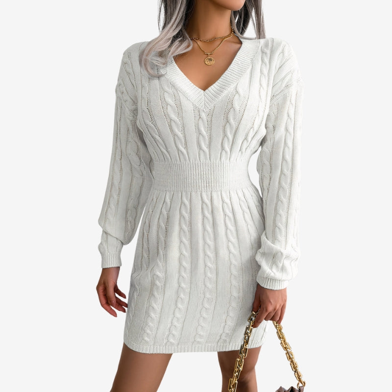 Sophia – Knitted Sweater With Long Sleeve And Ribbed Hem