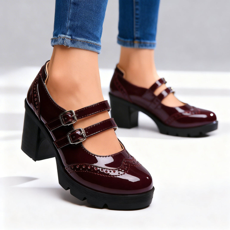 Women's High Heel Double Buckle Sandals