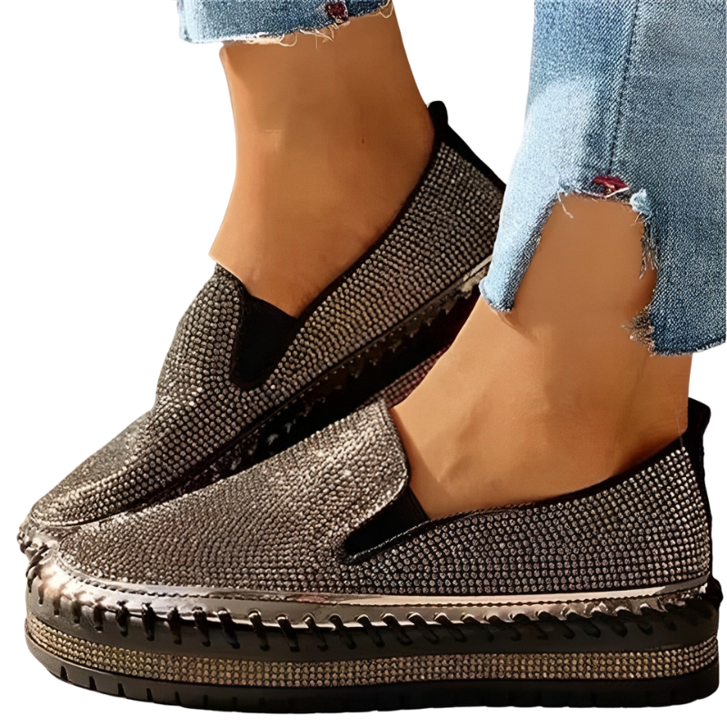 Eliza – Diamant Loafers Platte Zool Schoenen Velani