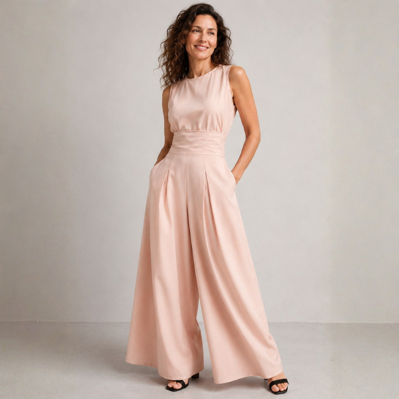 Chic Sleeveless Wide Leg Jumpsuit with Tie Waist