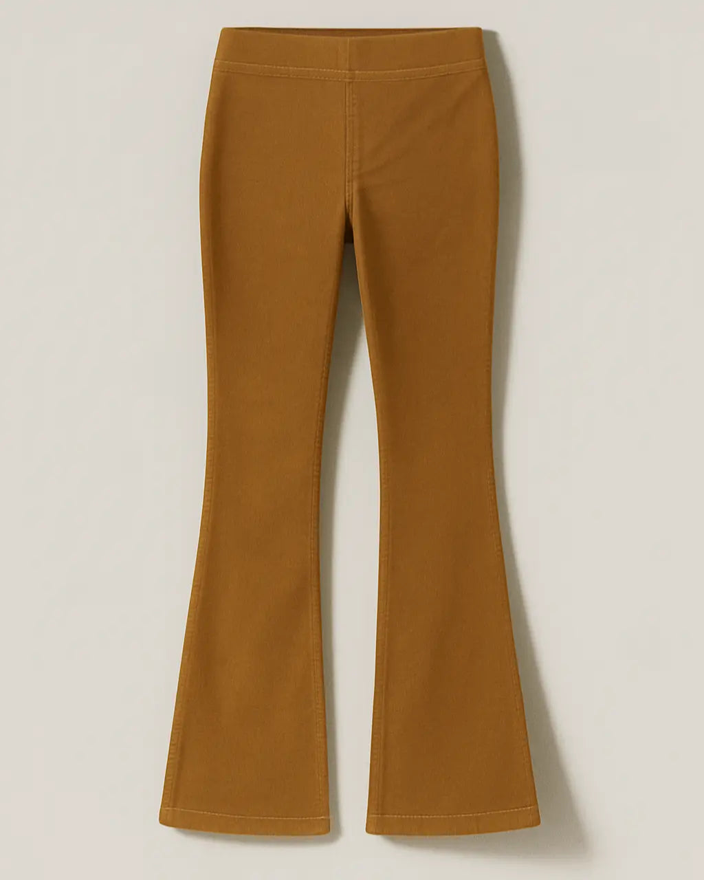 Polyester Flared Broek Met Hoge Taille Ontwerp-Pants-Velani-Bronze-S-Velani
