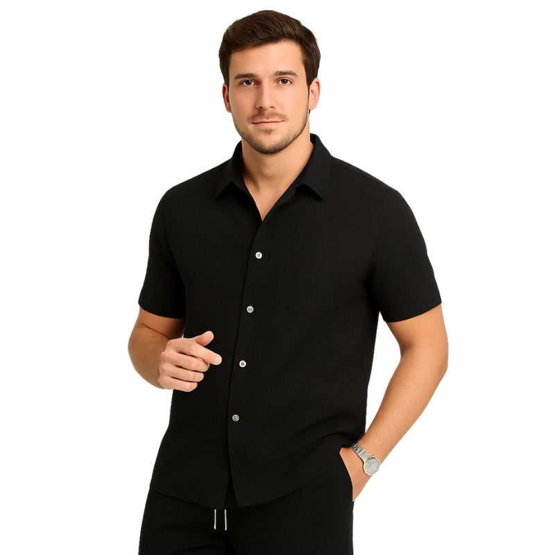 Henry – Tweedelige Set met Shirt met Korte Mouwen en Shorts met Trekkoord Velani