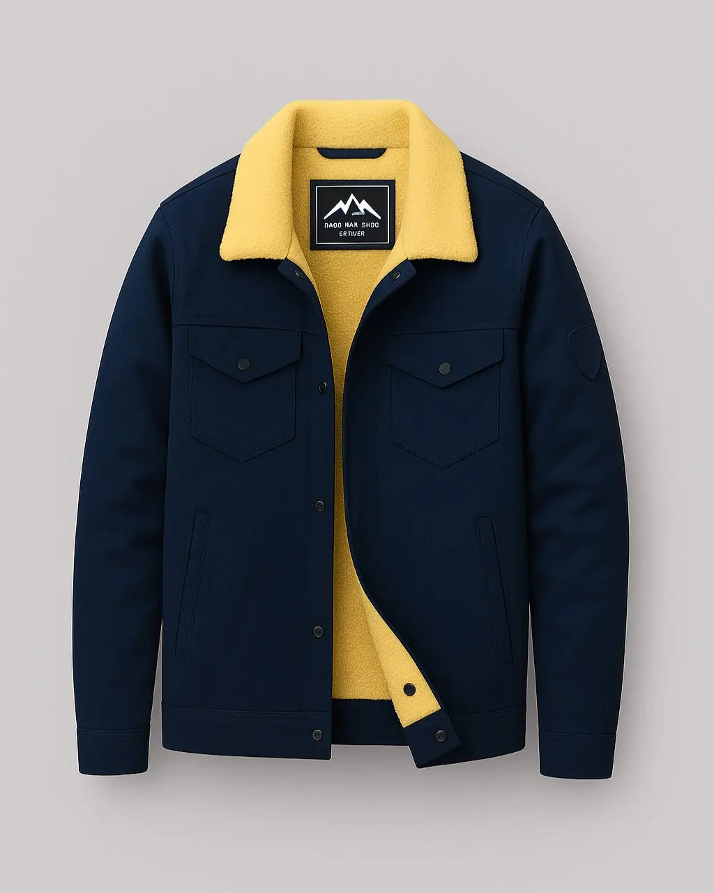 Polyester Bomberjack Met Knoopsluiting-Jackets-Velani-Marine-S-Velani