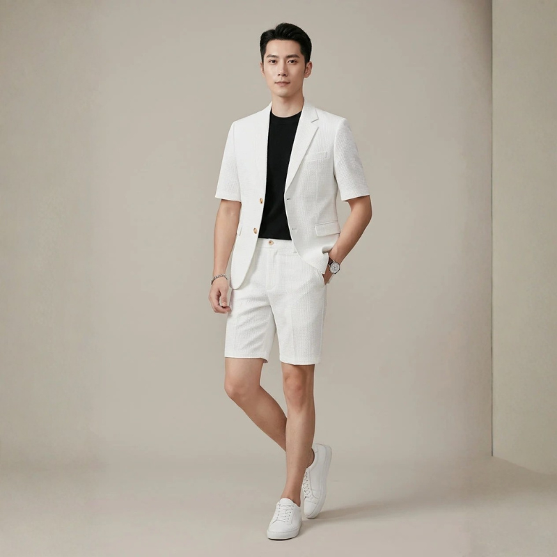 Men's Short Sleeve Blazer and Trouser Set