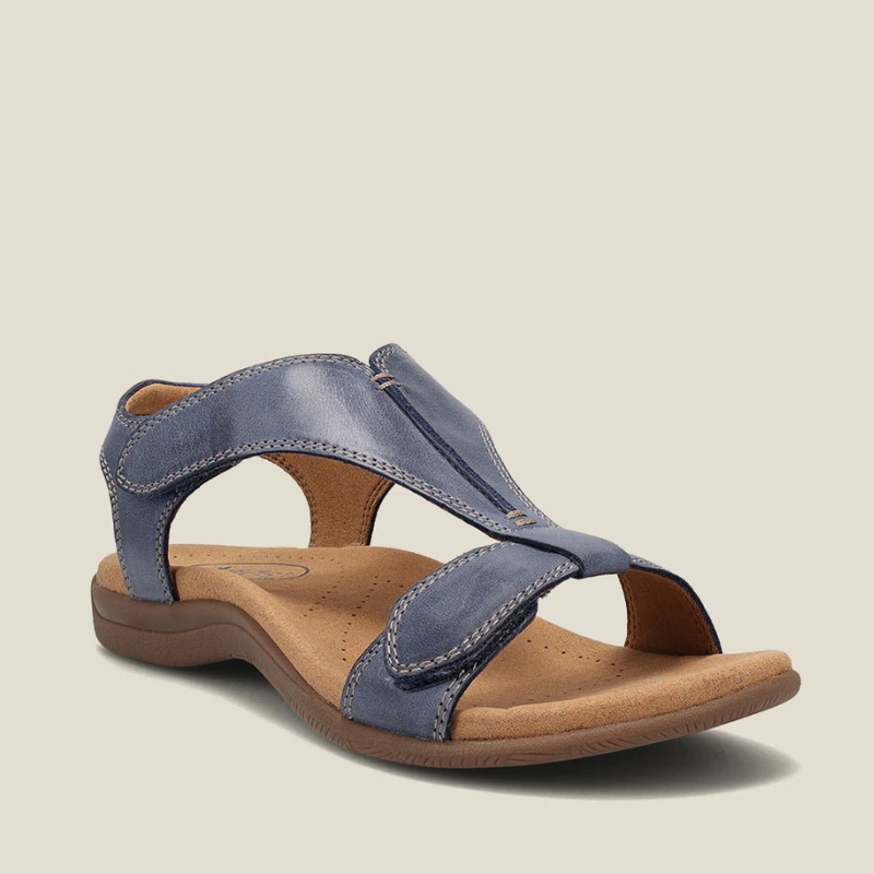 Women's Flat Sole Strap Sandals with Magic Tape