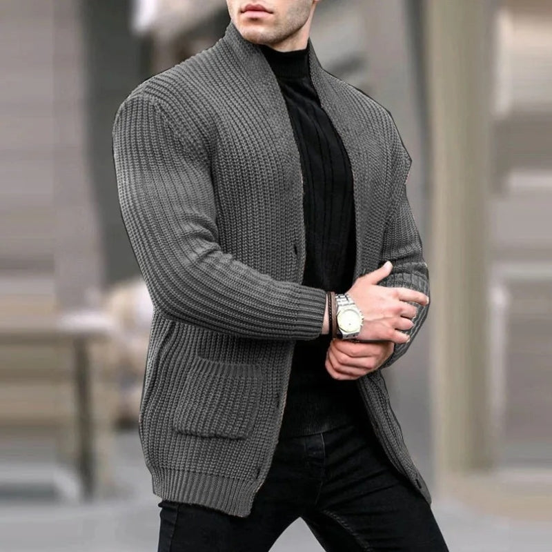 Aaron – Long Sleeve Jacket with Button Closure and Pocket