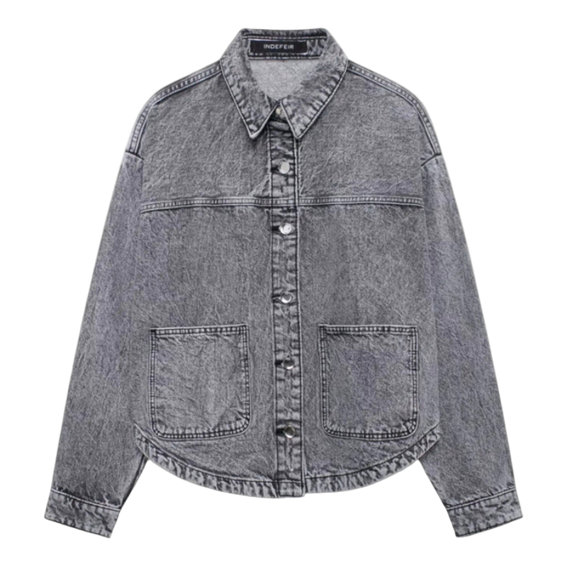 Jasmine – Casuale Jas met Voorzakken en Omgeslagen Kraag Velani