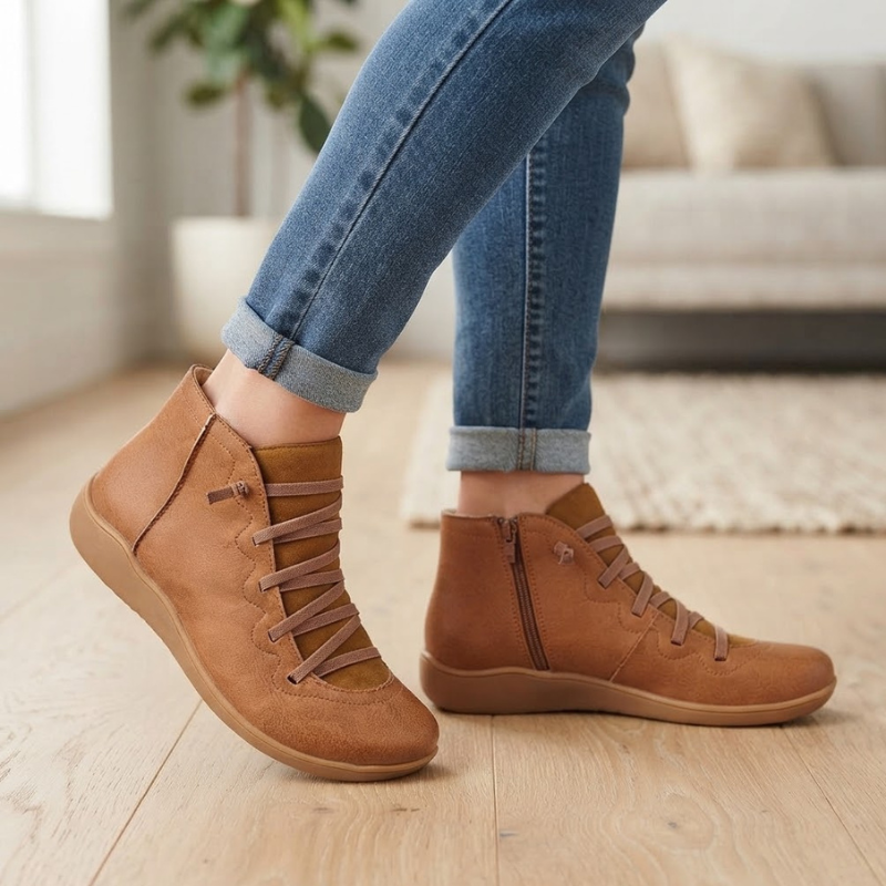 Step - Women’s Ankle Boots with Laces and Zipper