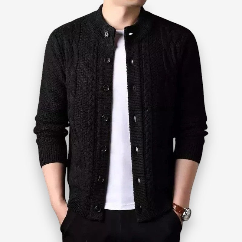 Ethan – Long Sleeve Sweater with Button Closure and Pockets