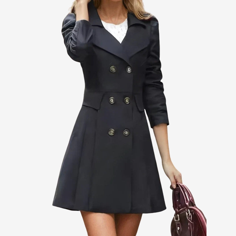 Mara – Trench Coat with Collar Down and Button Closure