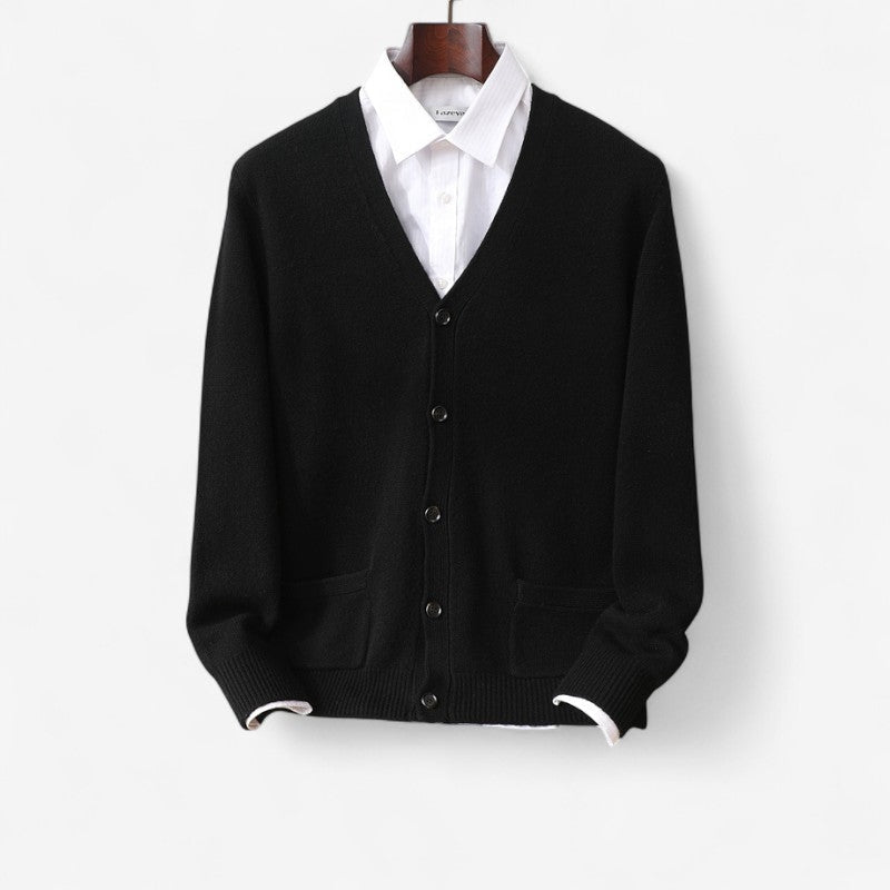 Oliver – Cárdigan de cuello en V, manga larga y bolsillos prácticos