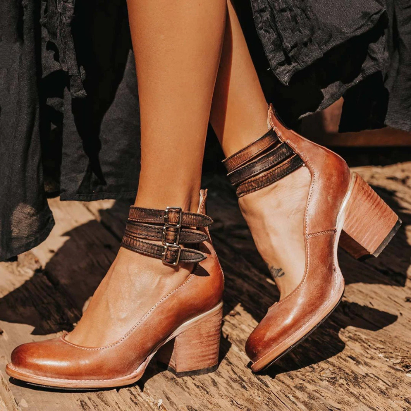 Stylish High-Heeled Sandals with Ankle Strap