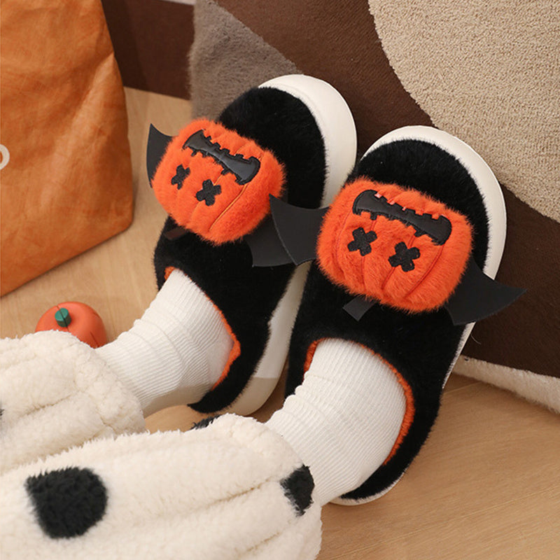 Cozy Halloween Slippers with Fun Cartoon Design