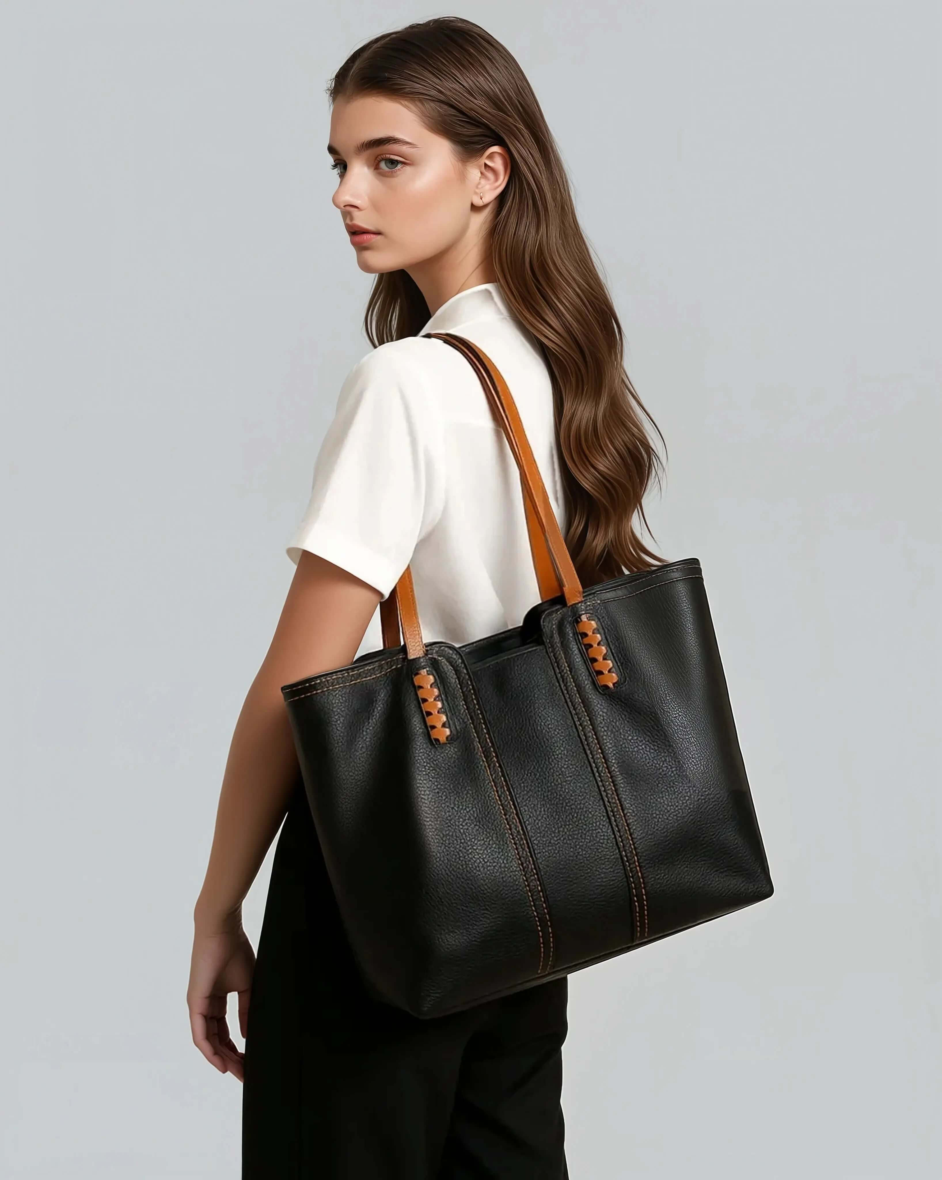 PU Leren TasMet Handvat En Ruim Interieur-Handbags-Velani-Velani