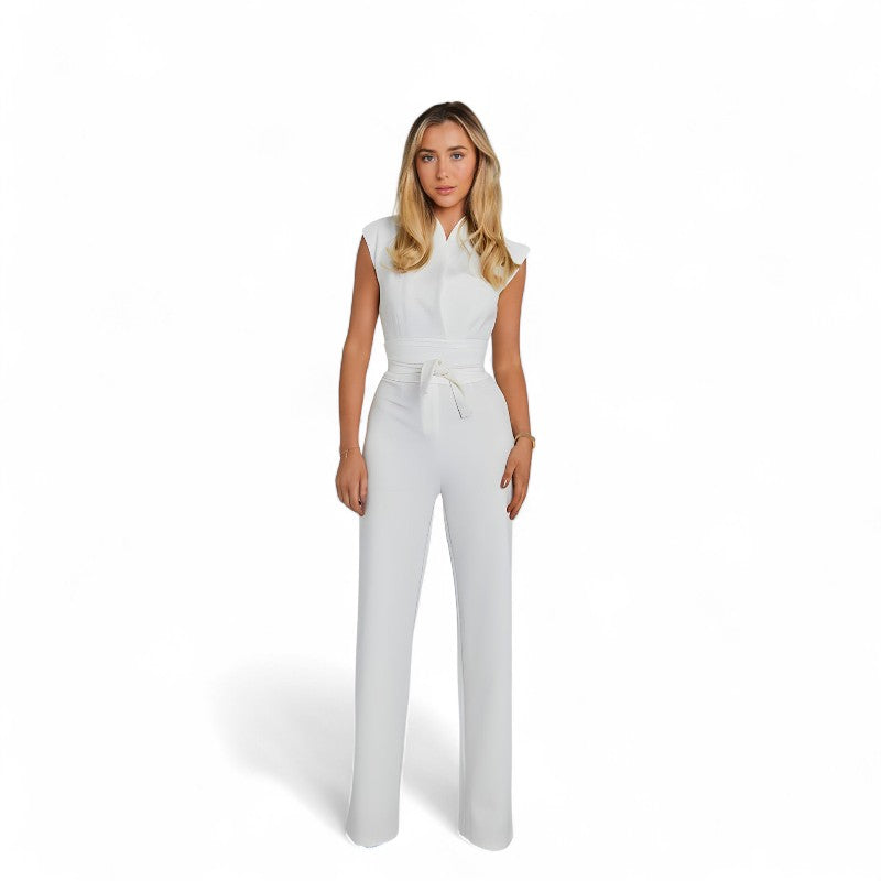 Emma – Elegante Mouwloze Jumpsuit met Hoge Taille Riemontwerp Velani