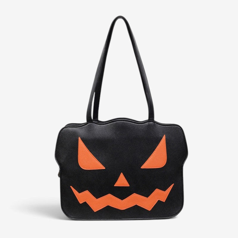 Spooky Halloween Messenger Bag with Pumpkin Art