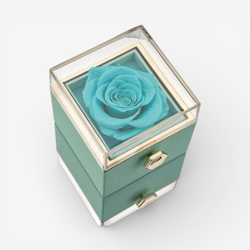 Rose Box with Heart Pendant Necklace