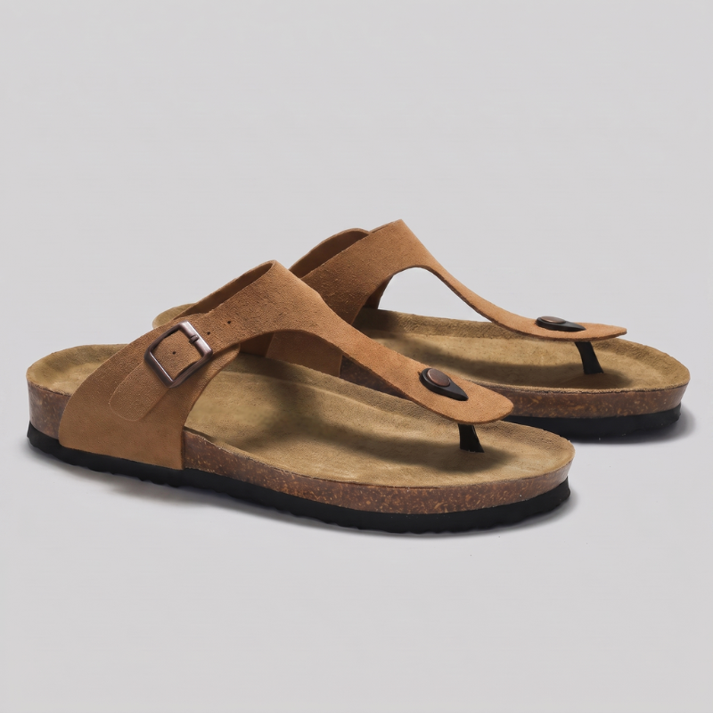 Men's T Strap Flat Slippers