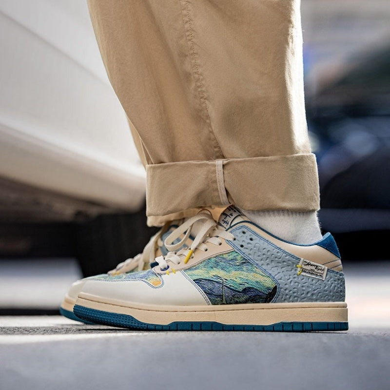 Ethan – Round Toe Sneakers With Adjustable Laces And Printed Design