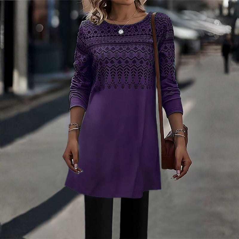 Mia – Long Sleeve Sweater with Zigzag Pattern